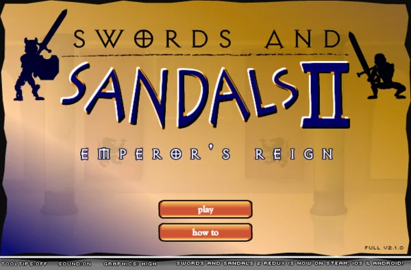 Swords and Sandals 2 unblocked - play online free